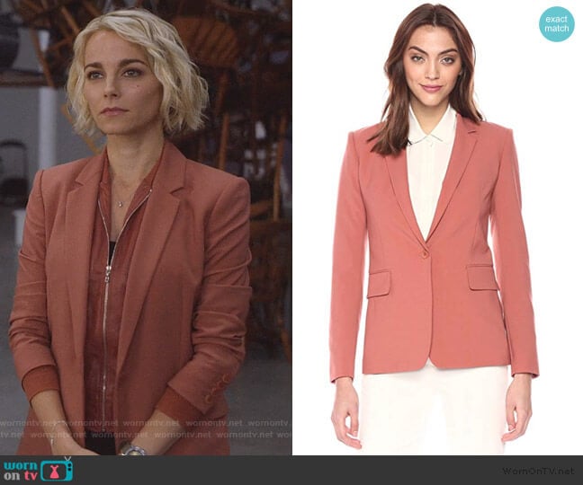 Theory Classic One Button Essential Jacket worn by Lizzie Needham (Bojana Novakovic) on Instinct