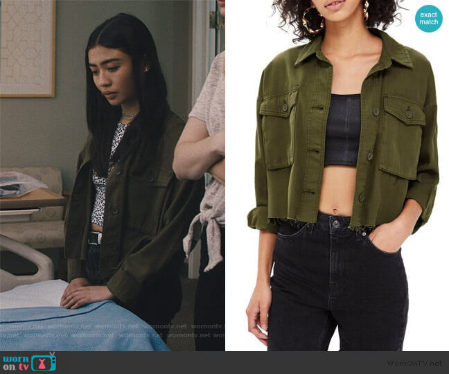 Topshop Sonny Raw Hem Shacket worn by Alex Portnoy (Brianne Tju) on Light as a Feather