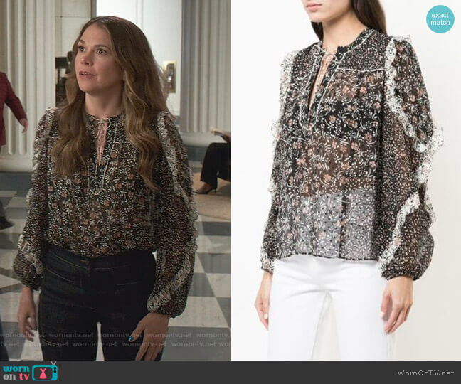 Ulla Johnson Norma Blouse worn by Liza Miller (Sutton Foster) on Younger