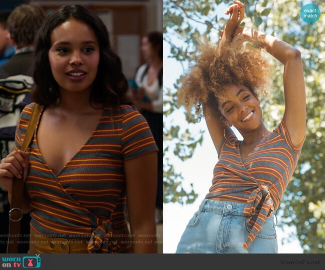 Project Social T Bailey Wrap T-Shirt worn by Jessica Davis (Alisha Boe) on 13 Reasons Why