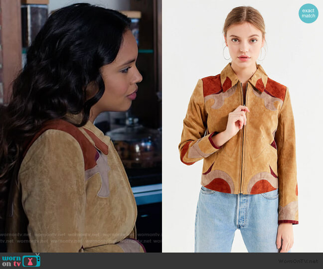 Urban Outfitters Suede Parrot Jacket worn by Jessica Davis (Alisha Boe) on 13 Reasons Why