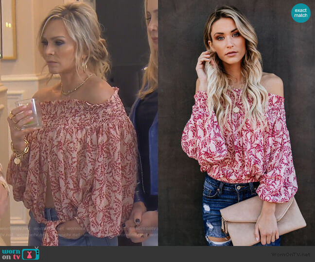 Vici Grapevine Top worn by Tamra Judge on The Real Housewives of Orange County