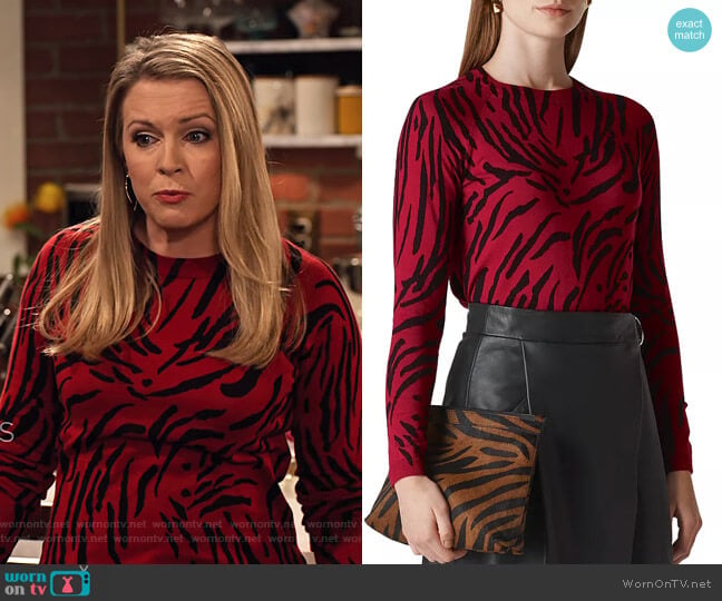Whistles Tiger-Print Sweater worn by Liz (Melissa Joan Hart) on No Good Nick