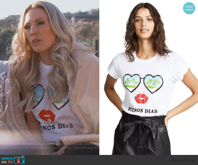 Wildfox Buenos Dias No. 9 Tee worn by Braunwyn Windham-Burke on The Real Housewives of Orange County