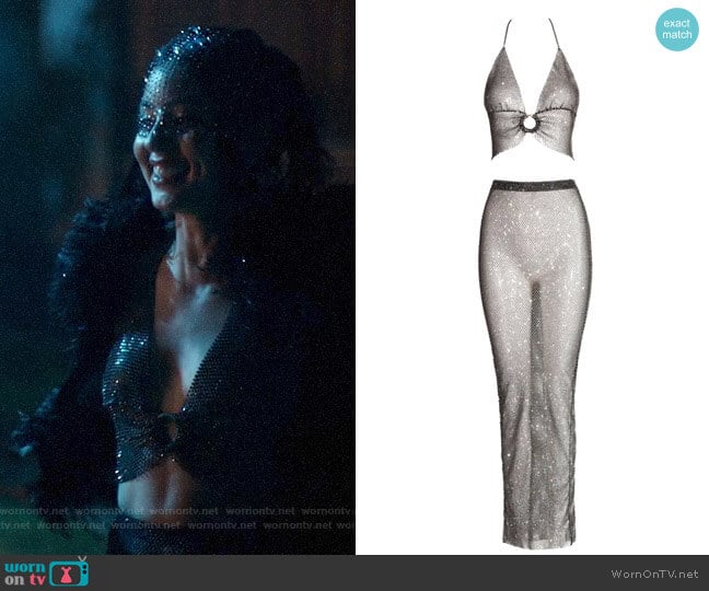 Akna Black Crystal Gown worn by Maddy Perez (Alexa Demie) on Euphoria