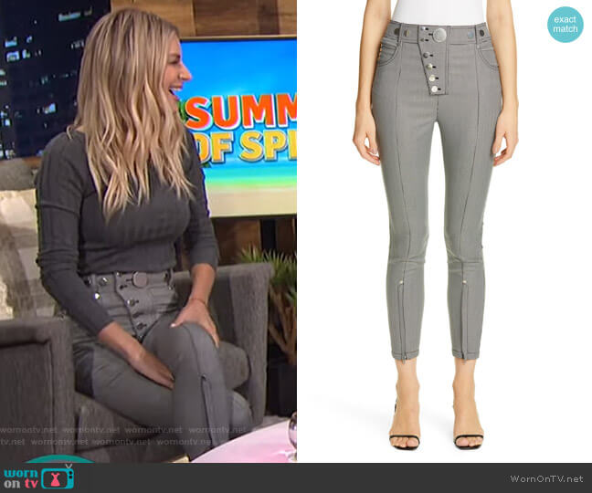 Alexander Wang Zip Hem Houndstooth Legging Pants worn by Morgan Stewart on E! News