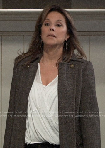 Alexis’s striped crossover blouse on General Hospital