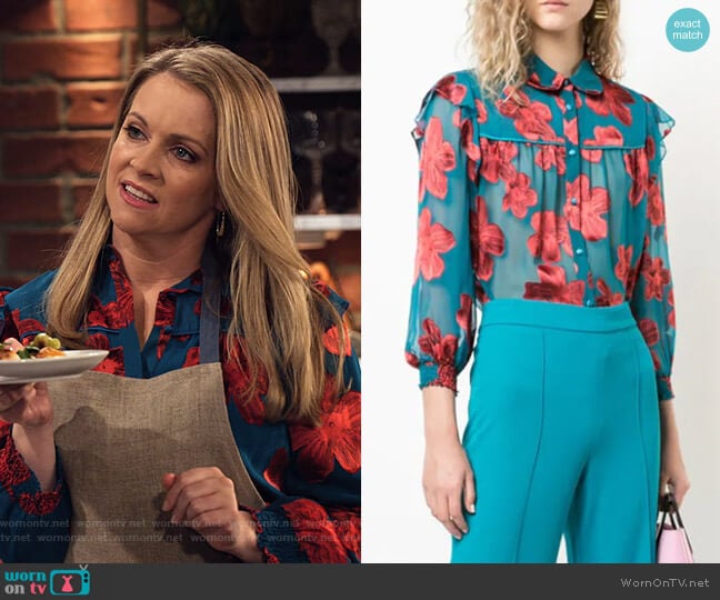 Alice + Olivia Ziggy Shirt worn by Liz (Melissa Joan Hart) on No Good Nick