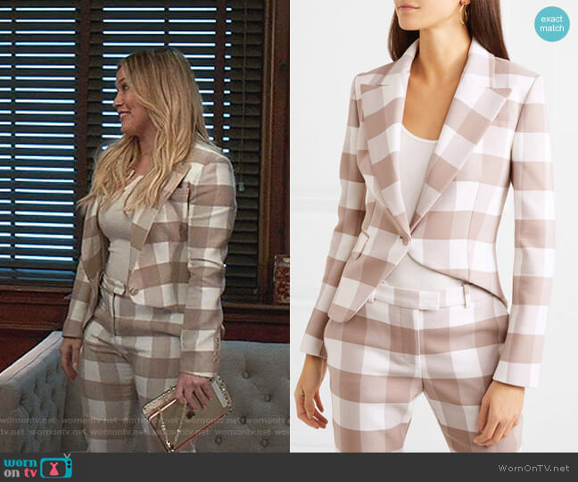 Altuzarra Lazio Asymmetric Blazer worn by Kelsey Peters (Hilary Duff) on Younger
