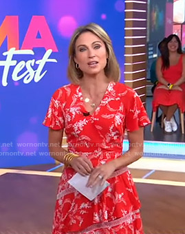 Amy’s red floral dress on Good Morning America