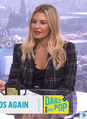 Morgan’s black check blazer and skirt on E! News Daily Pop