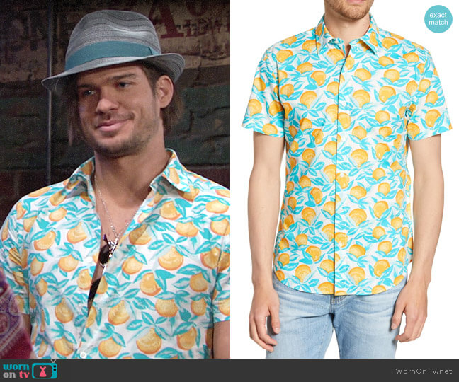 Bonobos Riviera Slim Fit Orange Print Shirt