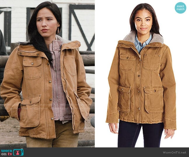 Carhartt Weathered Duck Wesley Coat worn by Monica Dutton (Kelsey Asbille) on Yellowstone