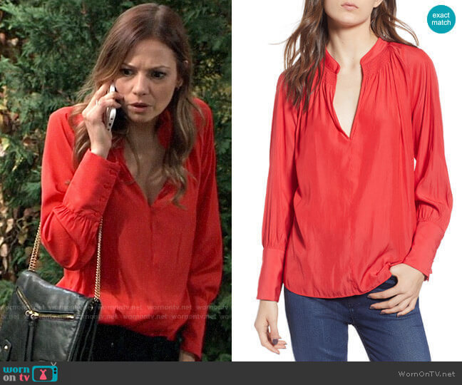 Chelsea28 Smocked Neck Top worn by Kim Nero (Tamara Braun) on General Hospital