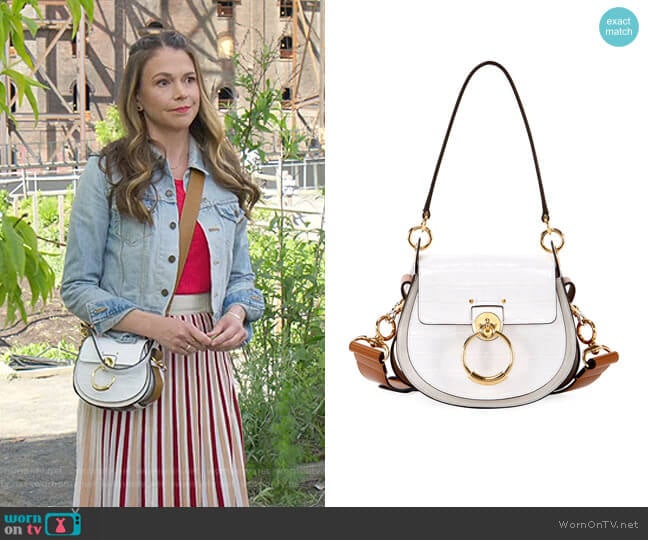 Chloe Tess Small Embossed Leather Shoulder Bag worn by Liza Miller (Sutton Foster) on Younger