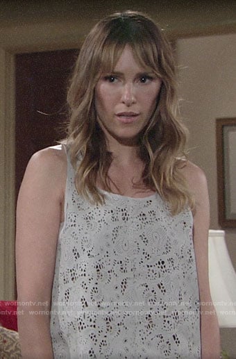Chloe’s lasercut eyelet tank top on The Young and the Restless