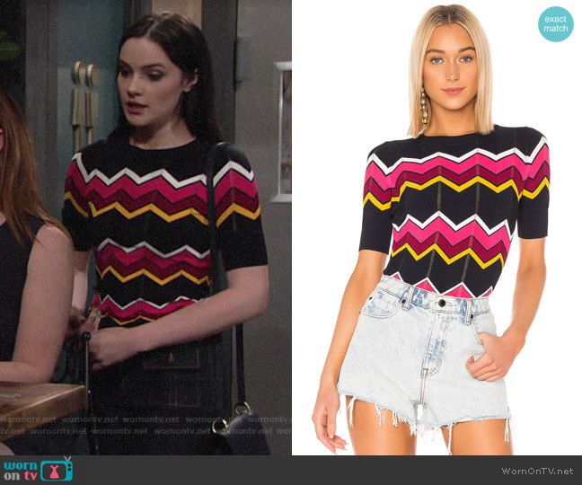 Cinq a Sept Zariah Pullover Knit worn by Tessa Porter (Cait Fairbanks) on The Young and the Restless