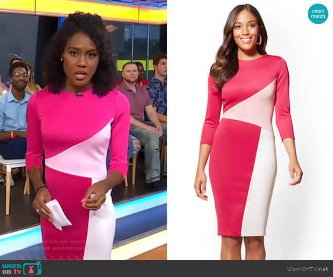 New York & Company Colorblock Sheath Dress worn by Janai Norman on Good Morning America
