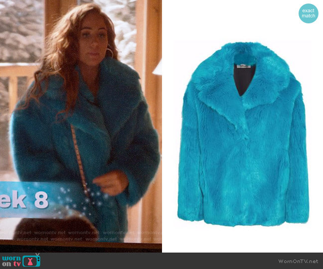 Diane von Furstenberg Faux Fur Coat worn by Zara (Sophia La Porta) on Four Weddings and a Funeral