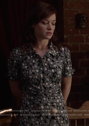 Lisa’s geometric print dress on What/If