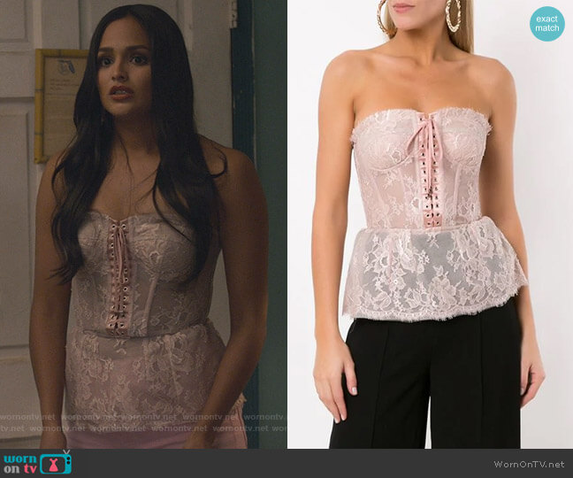 Dolce & Gabbana Fitted Bodice Top worn by Carolina (Feliz Ramirez) on Grand Hotel