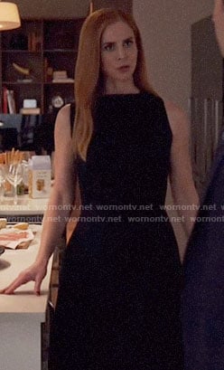 Donna’s black fit and flare dress on Suits