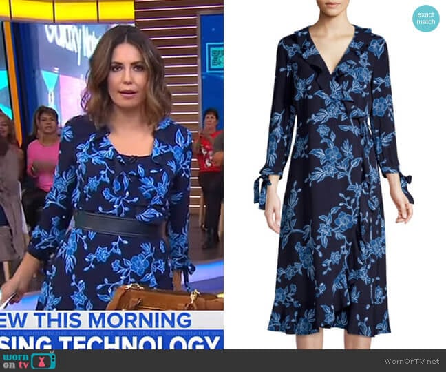 Draper James Geranium Floral Wrap Dress worn by Cecilia Vega on Good Morning America
