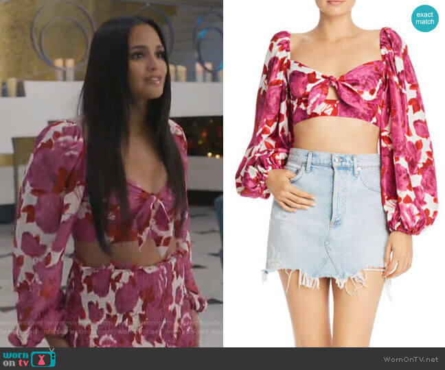 Alice McCall Dulce Cropped Top worn by Carolina (Feliz Ramirez) on Grand Hotel
