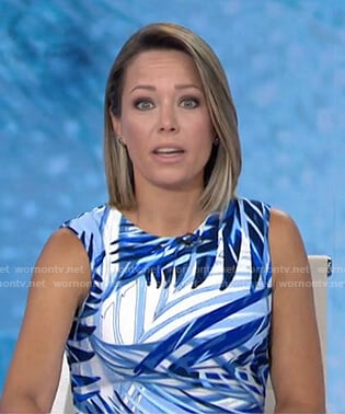 Dylan’s blue leaf print dress on Today