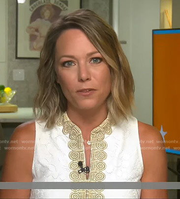 Dylan’s white embroidered shift dress on Today