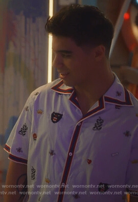 Vivek’s blue embroidered shirt on Grown-ish