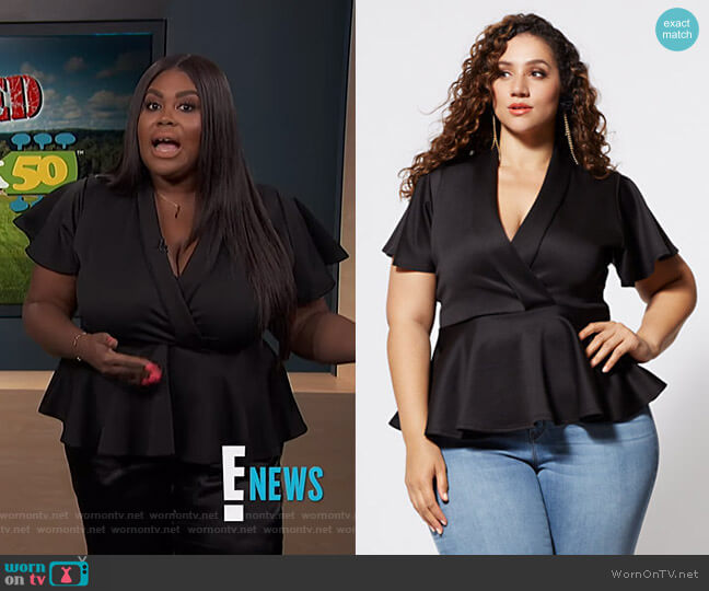 Fashion to Figure Sienna Peplum Top worn by Nina Parker on E! News