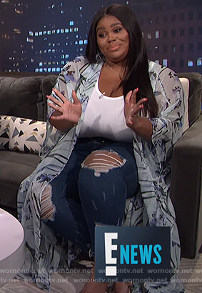 Nina’s floral silk robe on E! News