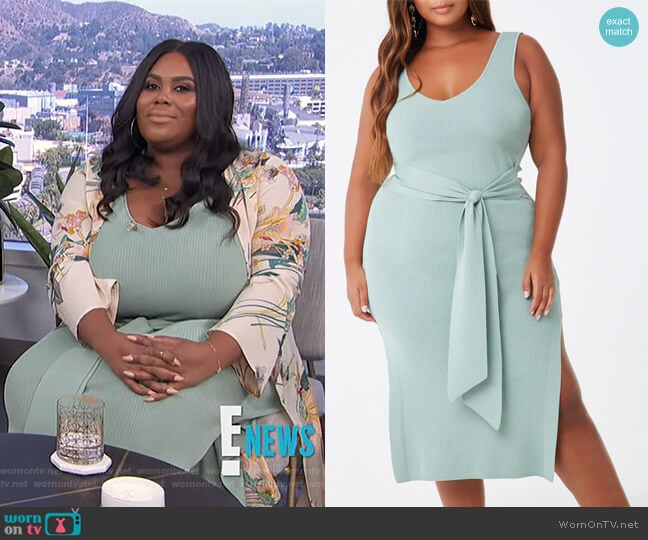 Forever 21 Plus Size Ribbed Self-Tie Dress worn by Nina Parker on E! News