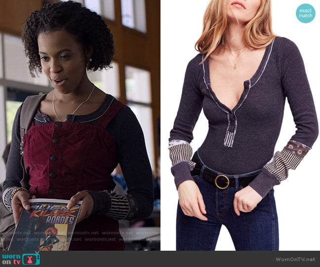 Free People We The Free Railroad Henley worn by Ani (Grace Saif) on 13 Reasons Why