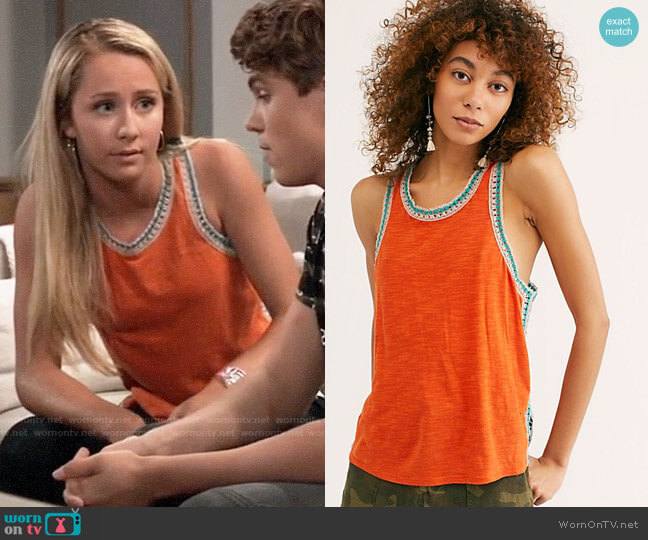 Free People We The Free Bora Bora Tee worn by Josslyn Jacks (Eden McCoy) on General Hospital
