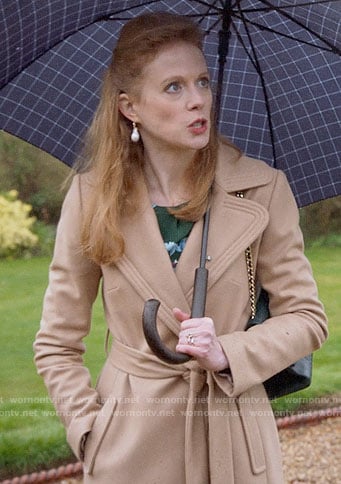 Gemma’s camel coat on Four Weddings and a Funeral
