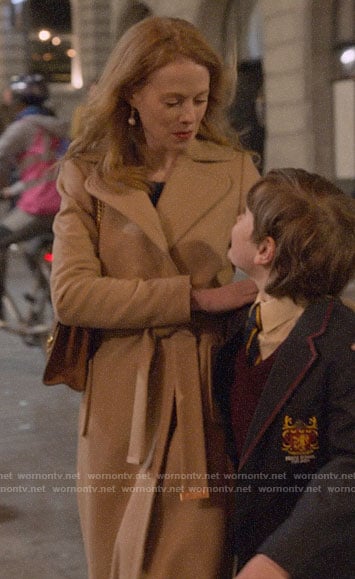 Gemma’s camel coat on Four Weddings and a Funeral