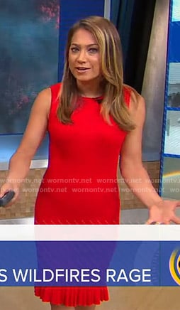 Ginger’s red sleeveless dress on Good Morning America