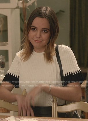 Grace’s contrast ribbed top on Good Witch