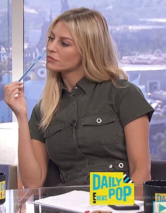 Morgan’s green utility dress on E! News Daily Pop