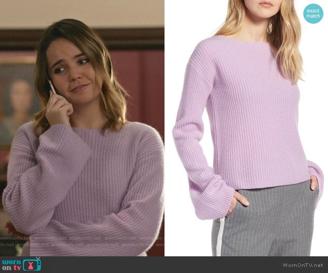 Halogen Bell Sleeve Cashmere Sweater worn by Grace Russell (Bailee Madison) on Good Witch