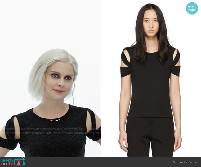 Helmut Lang Bondage Sleeve T-shirt worn by Liv Moore (Rose McIver) on iZombie