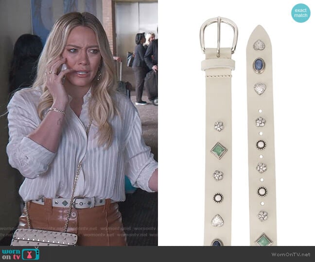 Isabel Marant Luke belt worn by Kelsey Peters (Hilary Duff) on Younger