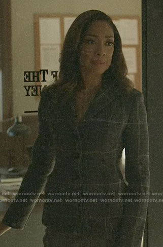 Jessica’s grey plaid jacket on Pearson