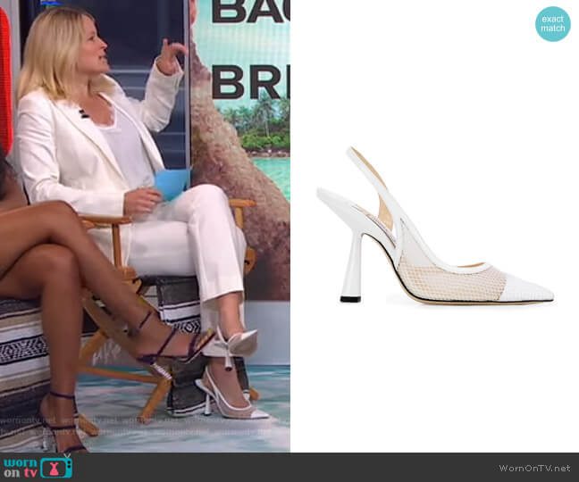 Jimmy Choo Fetto 100 Slingback Pumps worn by Sara Haines on Good Morning America