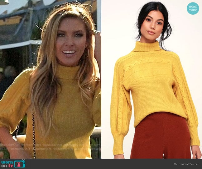 JOA Archer Sweater in Mustard worn by Audrina Patridge (Audrina Patridge) on The Hills New Beginnings