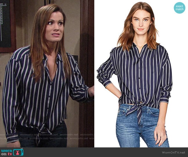 Joie Adiba Blouse worn by Chelsea Lawson (Melissa Claire Egan) on The Young and the Restless