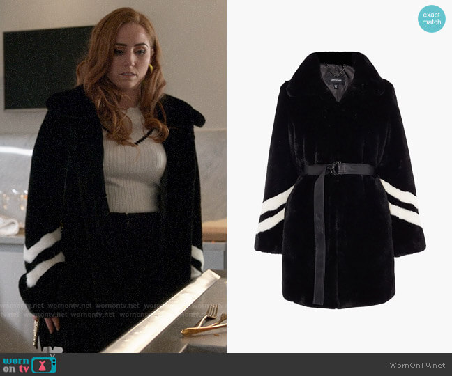 Karen Millen Pointelle Chevron Knitted Jumper worn by Zara (Sophia La Porta) on Four Weddings and a Funeral