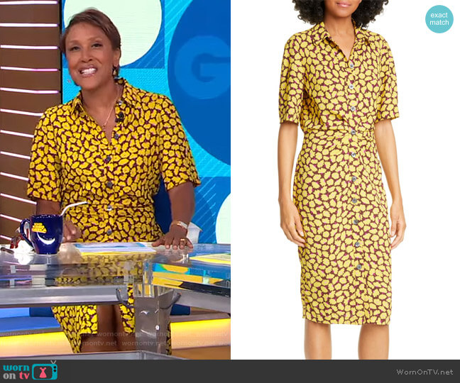 Kate Spade Sunny Bloom Shirtdress worn by Robin Roberts on Good Morning America